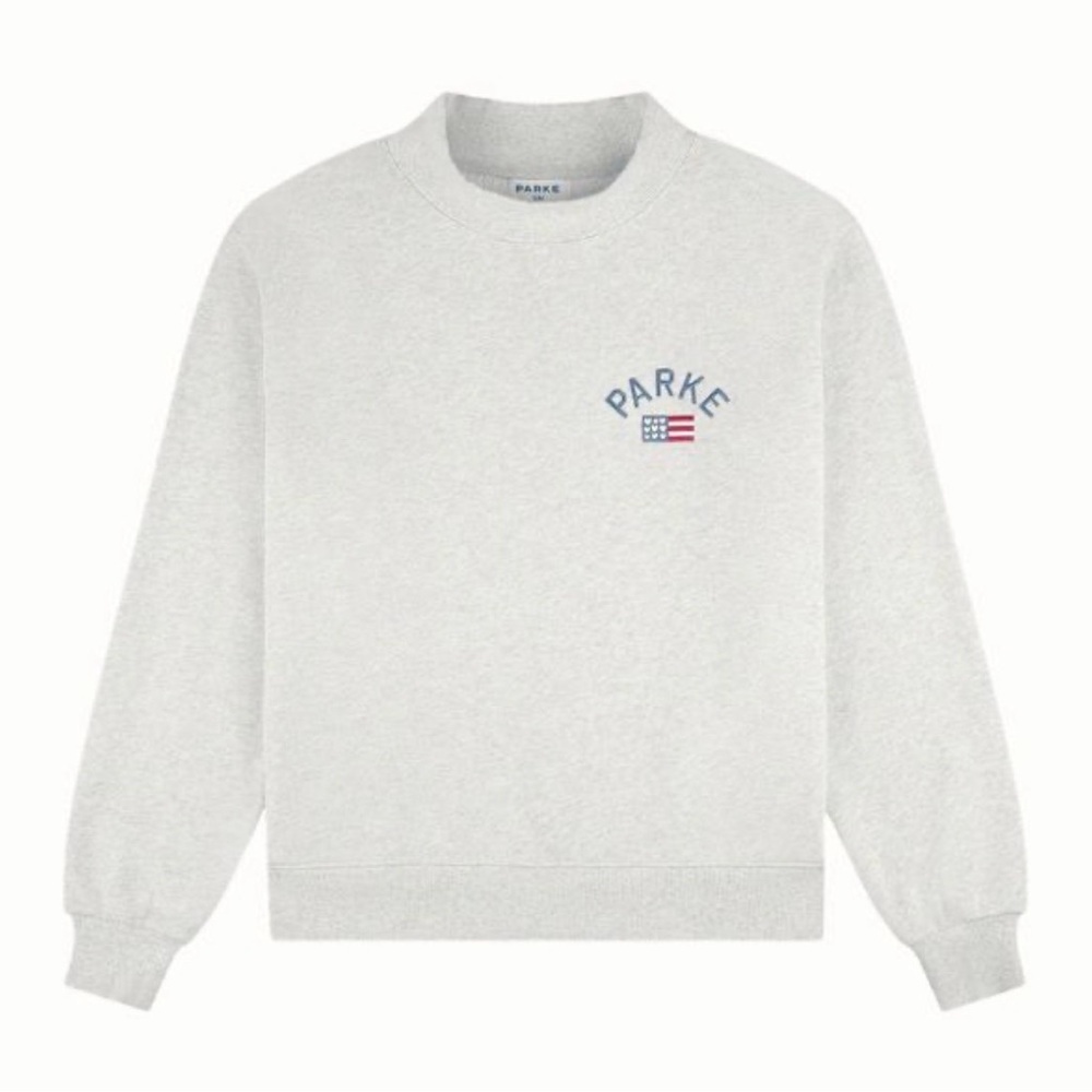 Flag Mockneck Parke Sweatshirt for Women L/XL